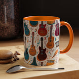 Musical Instruments Design 03 on Accent Coffee Mug - Beautiful Design for Music Lovers