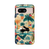 Tropical Piano Google Pixel Phone Case - Floral Design for Music Lovers