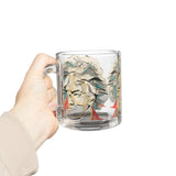 Beethoven Design 03 on Glass Mug - 10oz Coffee Cup for Music Lovers