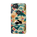 Tropical Piano Google Pixel Phone Case - Floral Design for Music Lovers
