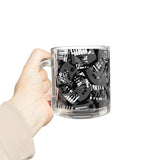 Piano Keys Design 03 on Glass Mug - 10oz Coffee Cup for Music Lovers