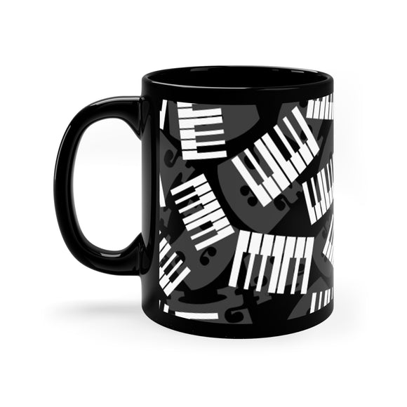 Piano Keys 11oz Black Mug (2)