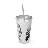 Mozart Sketch Design on Tumbler with Straw - 16oz, Perfect for Music Lovers