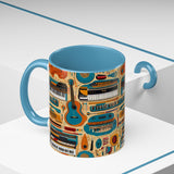 Musical Instruments Design 02 on Accent Coffee Mug - Beautiful Design for Music Lovers