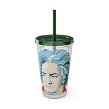 Beethoven Design 01 on Tumbler with Straw - 16oz, Perfect for Music Lovers