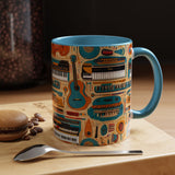 Musical Instruments Design 02 on Accent Coffee Mug - Beautiful Design for Music Lovers