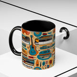 Musical Instruments Design 02 on Accent Coffee Mug - Beautiful Design for Music Lovers
