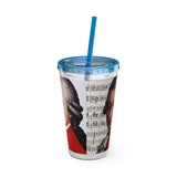 Mozart and Manuscript Design on Tumbler with Straw - 16oz, Perfect for Music Lovers