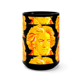 Beethoven Pattern 5 on Black Mug 15oz