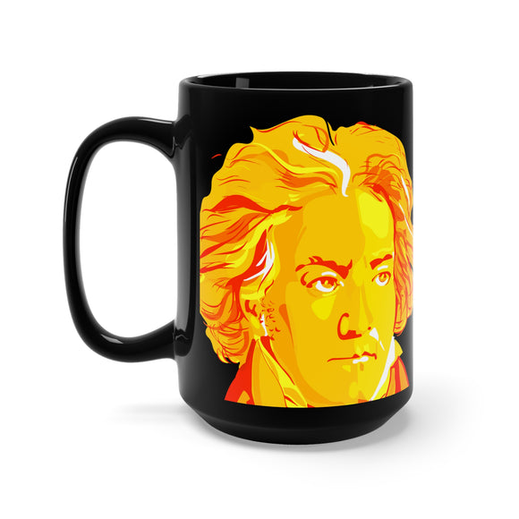 Beethoven Image 5 on Black Mug 15oz