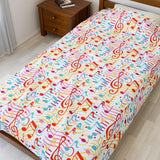 Music Notes Design 01 on Velveteen Plush Blanket for Music Lovers