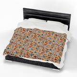 Musical Instruments Design 01 on Velveteen Plush Blanket for Music Lovers