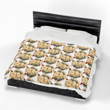 Beethoven Design 02 on Velveteen Plush Blanket for Music Lovers