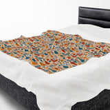 Musical Instruments Design 01 on Velveteen Plush Blanket for Music Lovers