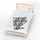 Piano Keys Design 02 on Velveteen Plush Blanket for Music Lovers