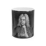 GF Handel Portrait on Ceramic Mug 11oz - Musician Gift, Coffee Cup for Music Lovers