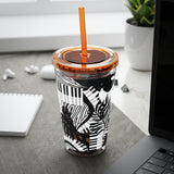 Piano Keys Design 02 on Tumbler with Straw - 16oz, Perfect for Music Lovers