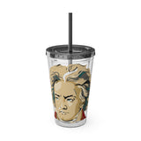 Beethoven Design 02 on Tumbler with Straw - 16oz, Perfect for Music Lovers