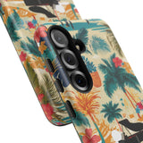Tropical Piano Samsung Galaxy Phone Case - Floral Design for Music Lovers