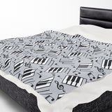 Piano Keys Design 04 on Velveteen Plush Blanket for Music Lovers