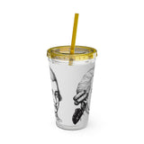 Mozart Sketch Design on Tumbler with Straw - 16oz, Perfect for Music Lovers