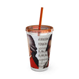 Mozart and Manuscript Design on Tumbler with Straw - 16oz, Perfect for Music Lovers