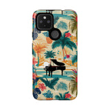Tropical Piano Google Pixel Phone Case - Floral Design for Music Lovers