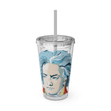 Beethoven Design 01 on Tumbler with Straw - 16oz, Perfect for Music Lovers