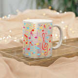 Musical Notes Design 01 on Metallic Mug (Silver / Gold) 11 oz Beautiful Design For Music Lovers
