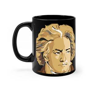 Beethoven Image 2 on Black mug 11oz