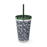 Music Notes Design 03 on Tumbler with Straw - 16oz, Perfect for Music Lovers