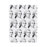 Mozart Sketch Design on Velveteen Plush Blanket for Music Lovers