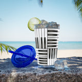 Piano Keys Design 01 on Tumbler with Straw - 16oz, Perfect for Music Lovers