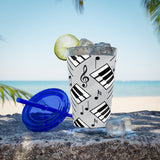 Piano Keys Design 04 on Tumbler with Straw - 16oz, Perfect for Music Lovers