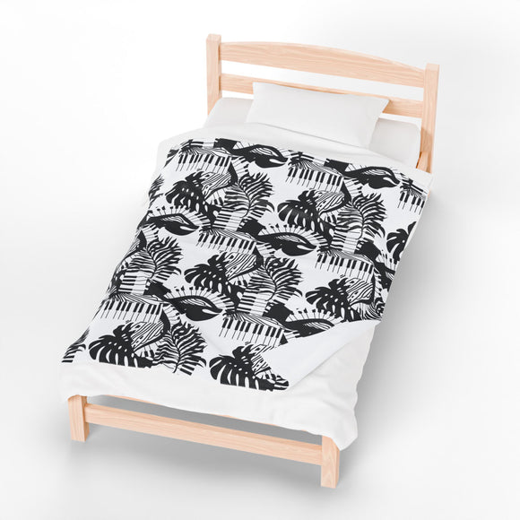 Piano Keys Design 02 on Velveteen Plush Blanket for Music Lovers