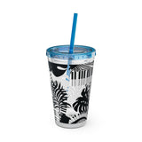 Piano Keys Design 02 on Tumbler with Straw - 16oz, Perfect for Music Lovers