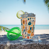 Sunsplash Musical Instruments Design 01 on Tumbler with Straw - 16oz, Perfect for Music Lovers