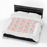 Music Notes Design 01 on Velveteen Plush Blanket for Music Lovers