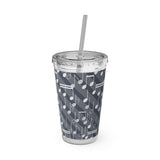 Music Notes Design 03 on Tumbler with Straw - 16oz, Perfect for Music Lovers