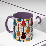Musical Instruments Design 03 on Accent Coffee Mug - Beautiful Design for Music Lovers