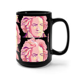 Beethoven Pattern 6 on Black Mug 15oz