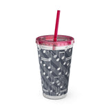 Music Notes Design 03 on Tumbler with Straw - 16oz, Perfect for Music Lovers