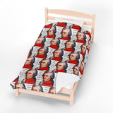 Mozart and Manuscript Design on Velveteen Plush Blanket for Music Lovers