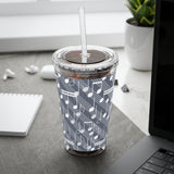 Music Notes Design 03 on Tumbler with Straw - 16oz, Perfect for Music Lovers