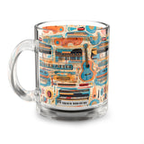 Musical Instruments Design 02 on Glass Mug - 10oz Coffee Cup for Music Lovers