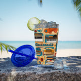 Sunsplash Musical Instruments Design 02 on Tumbler with Straw - 16oz, Perfect for Music Lovers