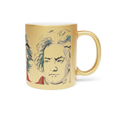 Beethoven Design 03 on Metallic Mug (Silver / Gold) 11 oz Beautiful Design For Music Lovers