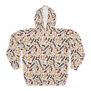 Colourful Musical Instruments Unisex Pullover Hoodie (AOP)