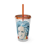 Beethoven Design 01 on Tumbler with Straw - 16oz, Perfect for Music Lovers