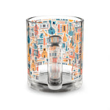 Musical Instruments Design 01 on Glass Mug - 10oz Coffee Cup for Music Lovers